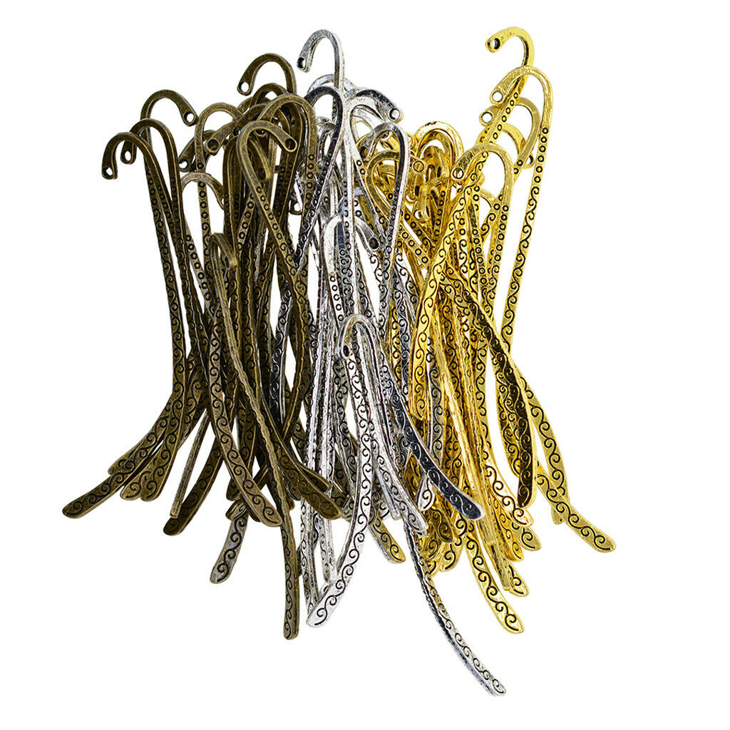 60 Pieces Mixed Colors Classical Line Delicacy Metal Beading Bookmarks for