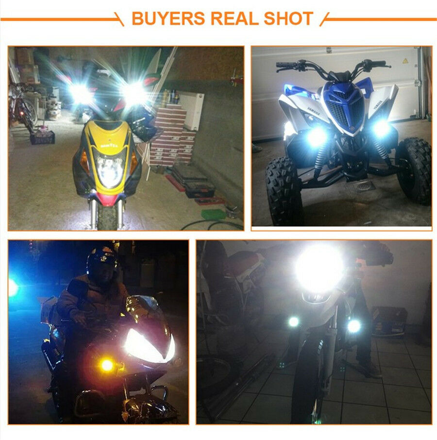 2Pcs 30W 18LED 3000LM Motorcycle Headlight Front Head Light Spot Fog Lamp+Switch