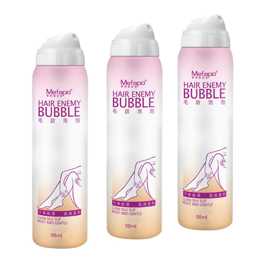 3x Depilatory Bubble Spray Painless Hair Removal Spray Foam for Men Women