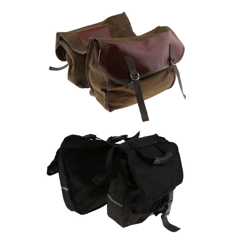 2 Pieces Mototrcycle Bicycle Rear Rack Bags Double Panniers Cargo Trunk Bags