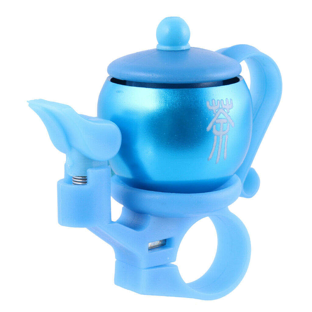 Aluminum Alloy Teapot Shaped Bicycle Bike Handlebar Bell Blue