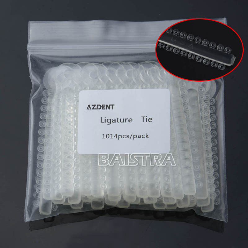 10Packs Dental Orthodontic Ligature Ties Clear-Color 1014pcs/Bag AZDENT