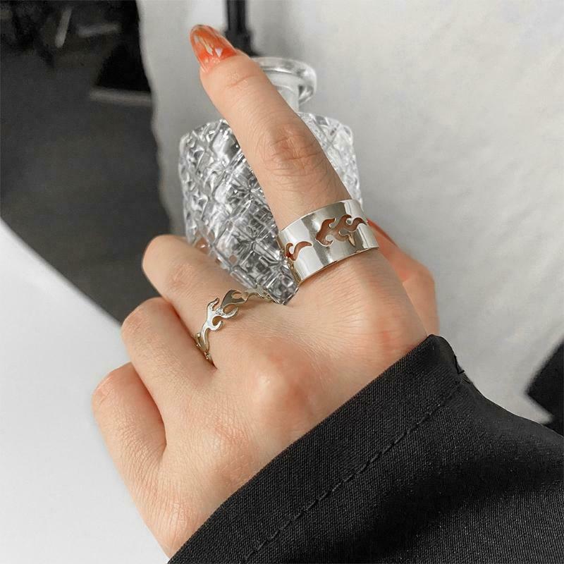 2 Pcs/Lot Women Men Lover Couple Rings Set Friendship Engagement Open Rings