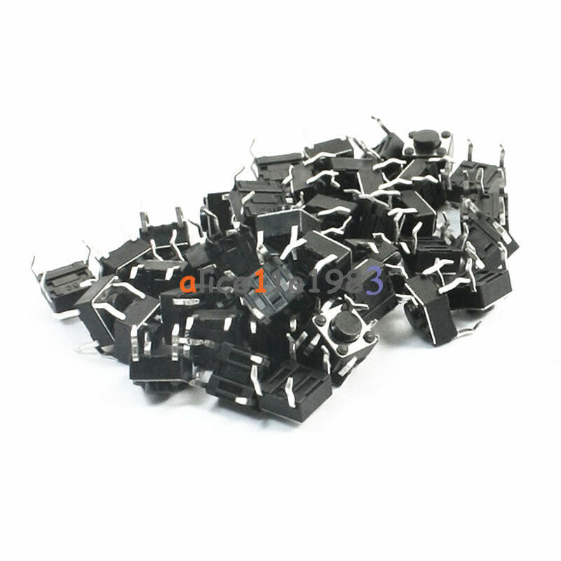 100pcs Tactile Switch Touch Push Button Key Tact Cooker 6 X 6 X 4.3mm 4-pin DIP