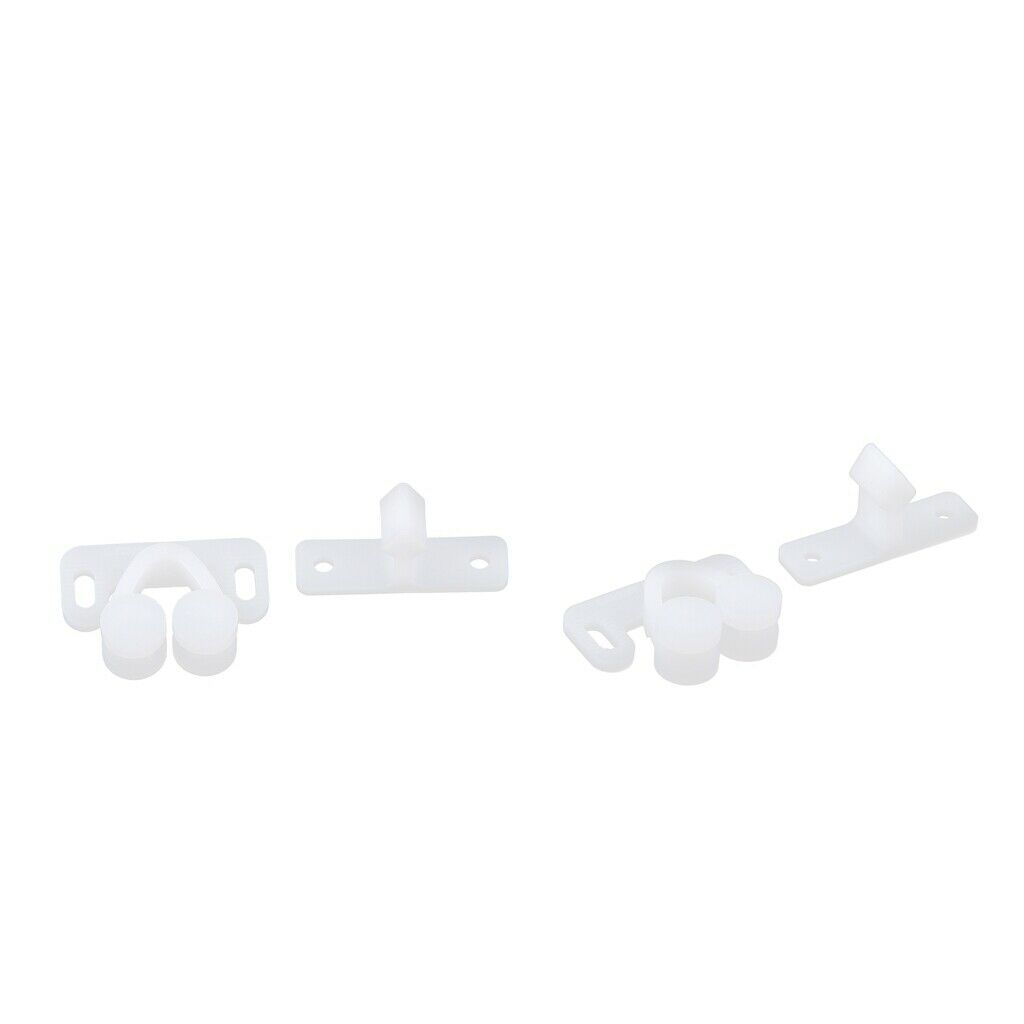 2pcs White Double Twin Roller Door Catches Cabinet Cupboard Furniture Latch