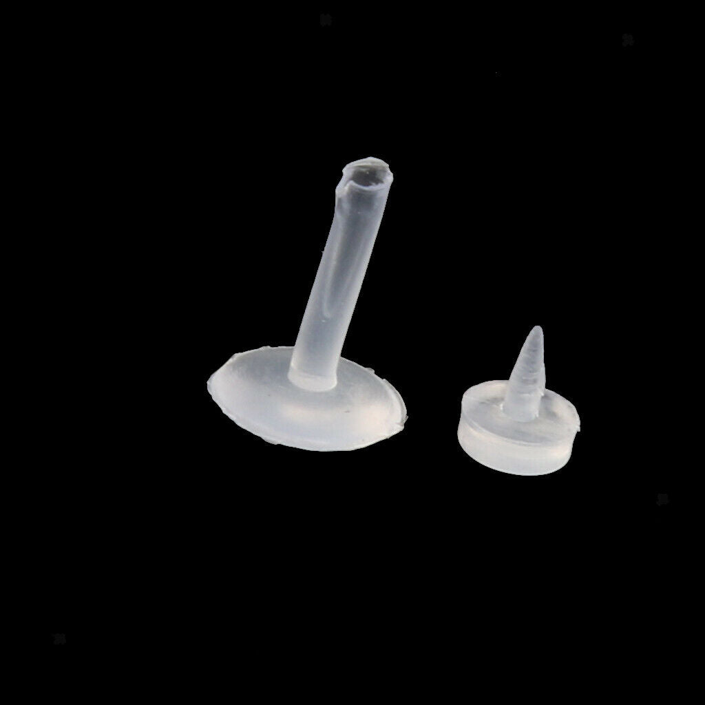 20 Pieces Transparent White Acrylic Nose Stud Barbell Lip Tongue Piercing