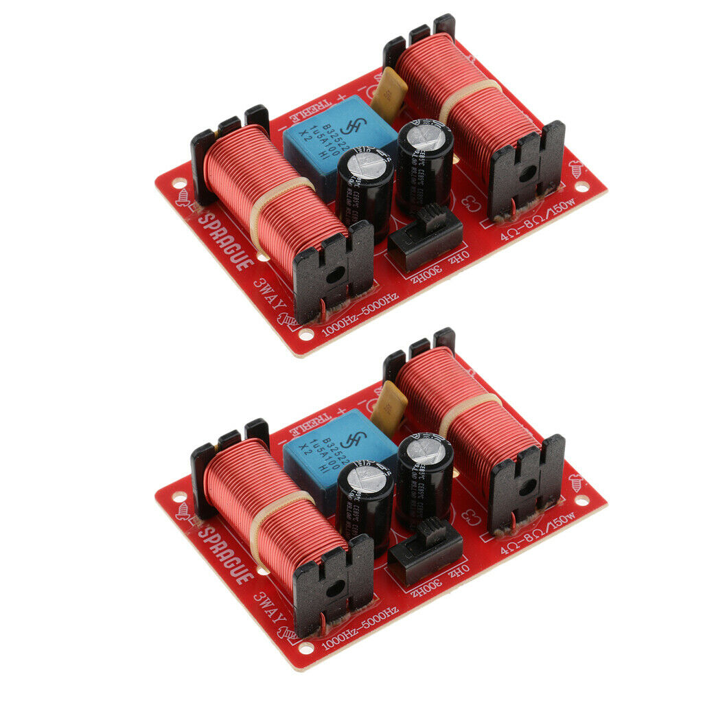 2 Pieces 3 Way Speaker Crossover Audio Filter Frequency Divider for Car Home