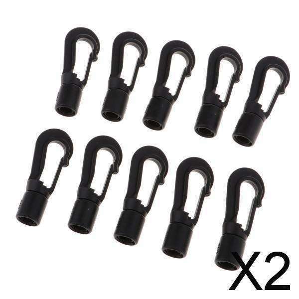 2X 10 Count Quick Link Carabiner Elastic Rope Hook Snap Clip Outdoor Accessory