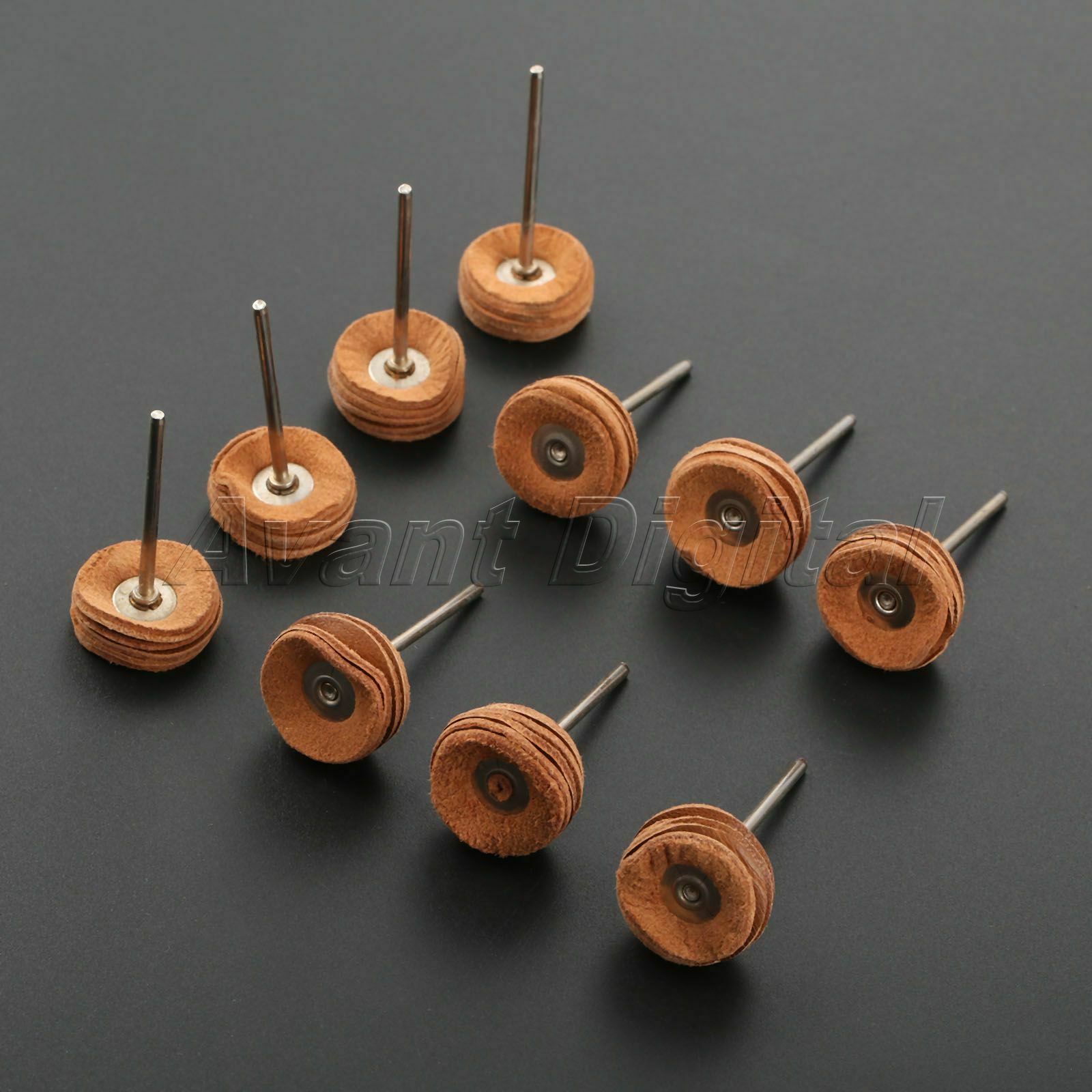 22mm Round Leather Buffing Wheel Polishing Jade Jewelry Rotary Tool 2.35mm Shank