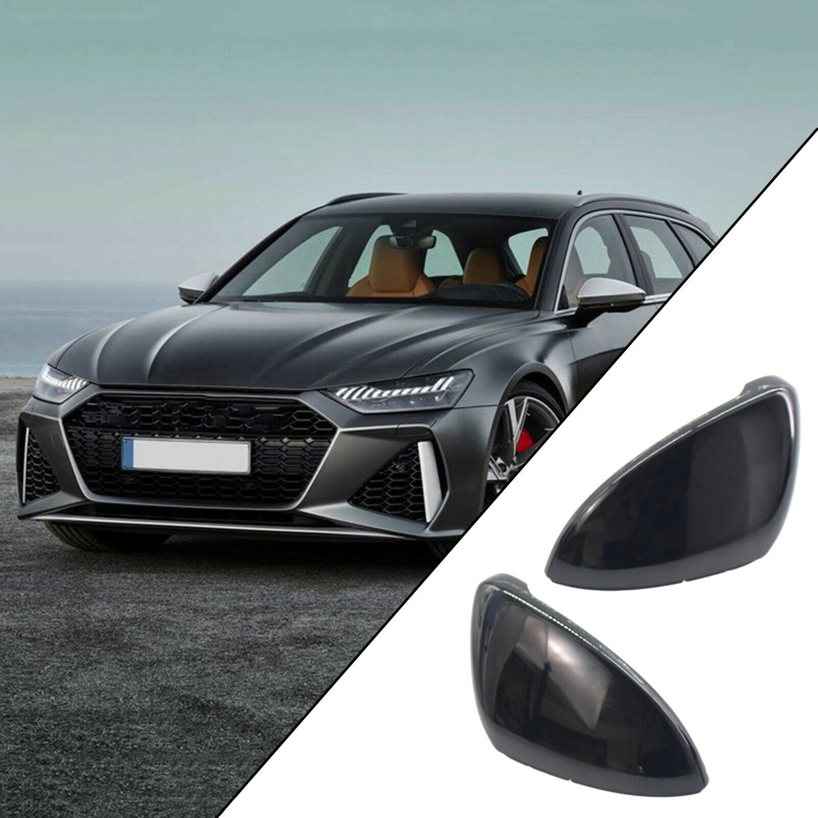 1Pair Rearview Mirror Cover Durable Replacement Parts Decoration for VW GOLF