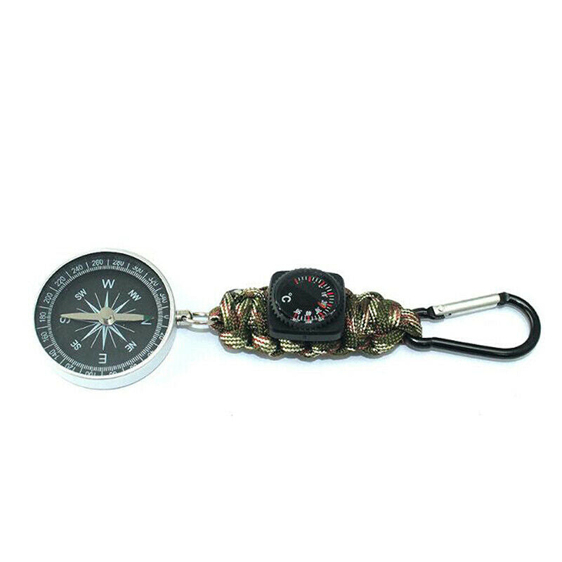 Portable Emergency Compass Thermometer Key Chain Outdoor Camping Survival.l8