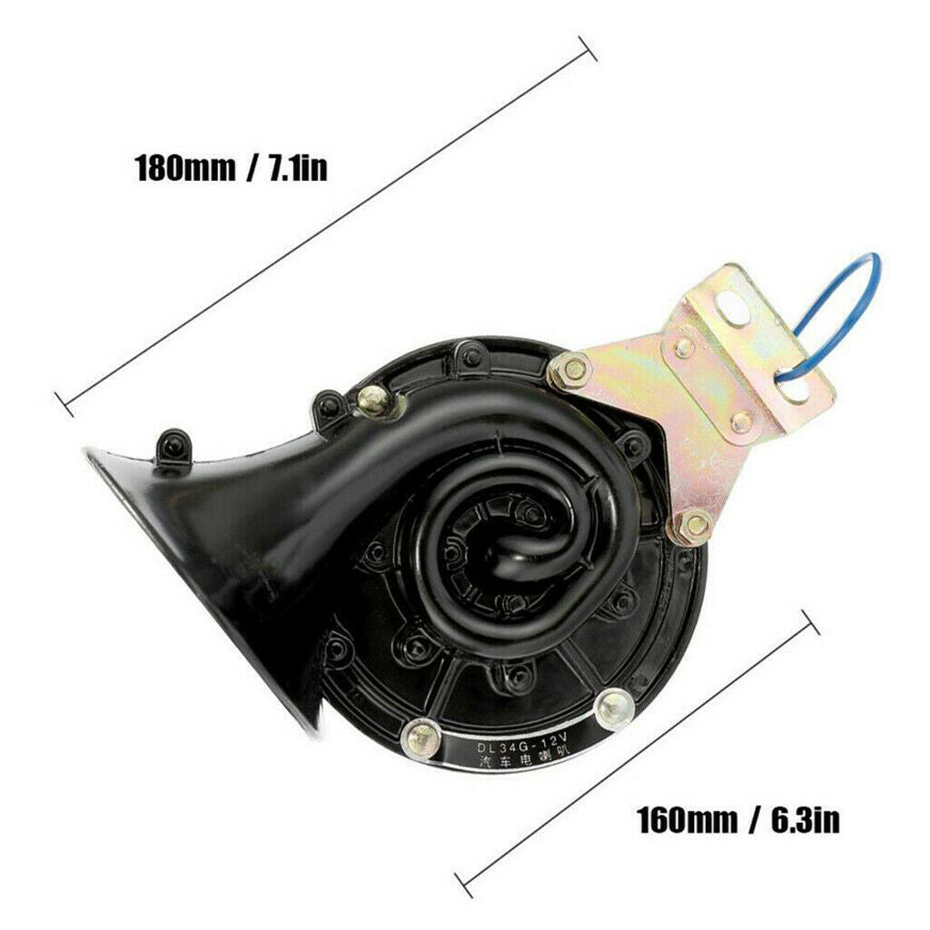 Trumpet Car Horn Set 12 Volt Loud Horn Electric Snail Horn Universal Fit Vehicle