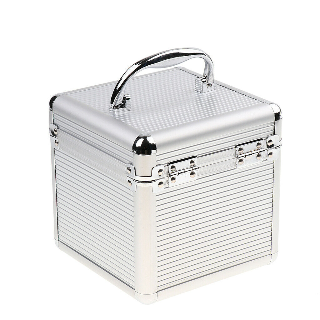 Aluminum 2.5" 3.5" Hard Drive Protective 6 Bay Storage Carrying Box w/ Lock