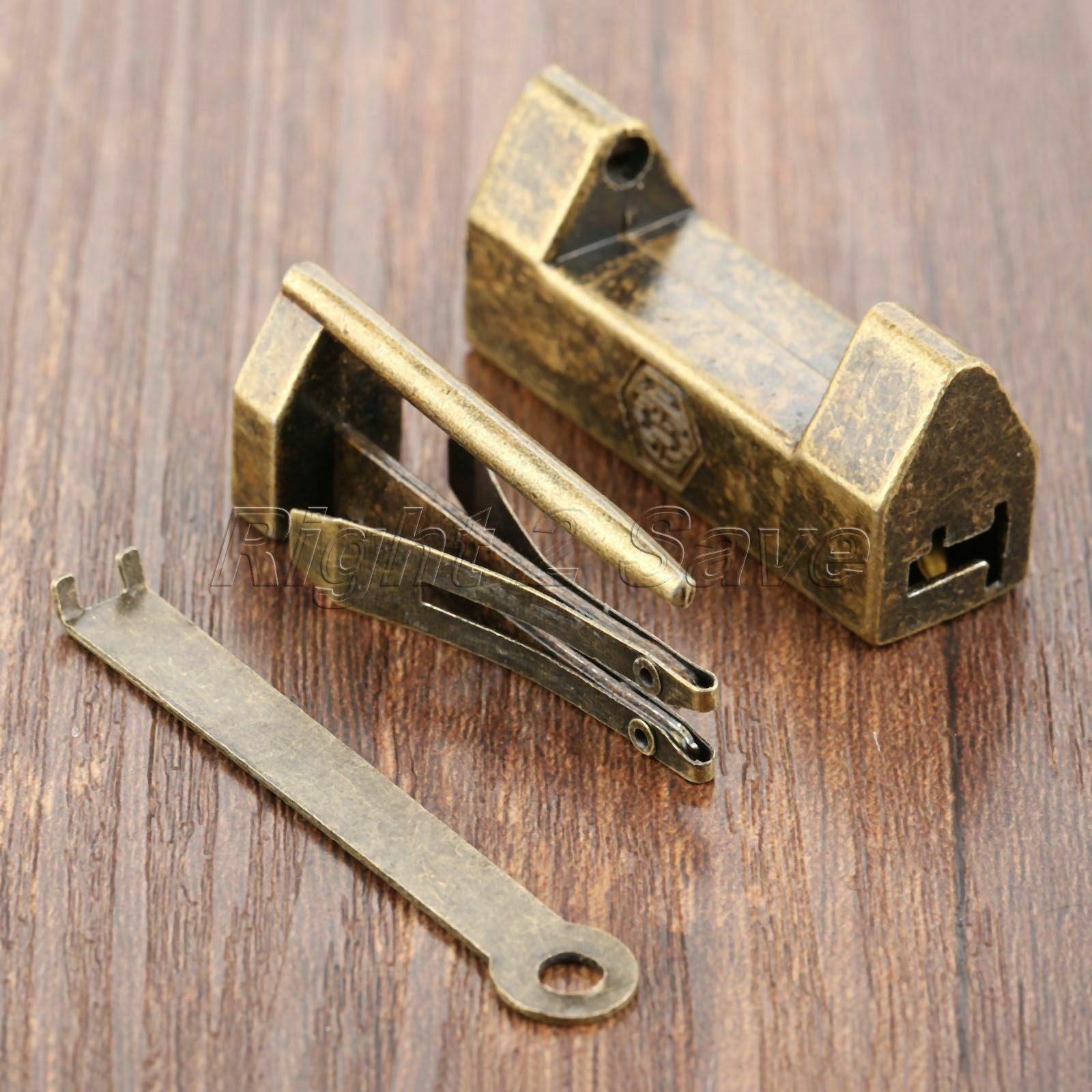 Retro Bronze Decorative Latch Wooden Chest Jewelry Box Hasp Padlock Catch Lock