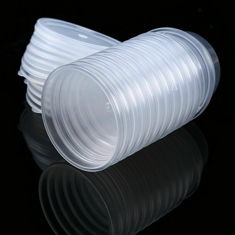 Round Food Containers Plastic Clear Storage Deli Pots w/ Lids Takeaway Box 10pcs