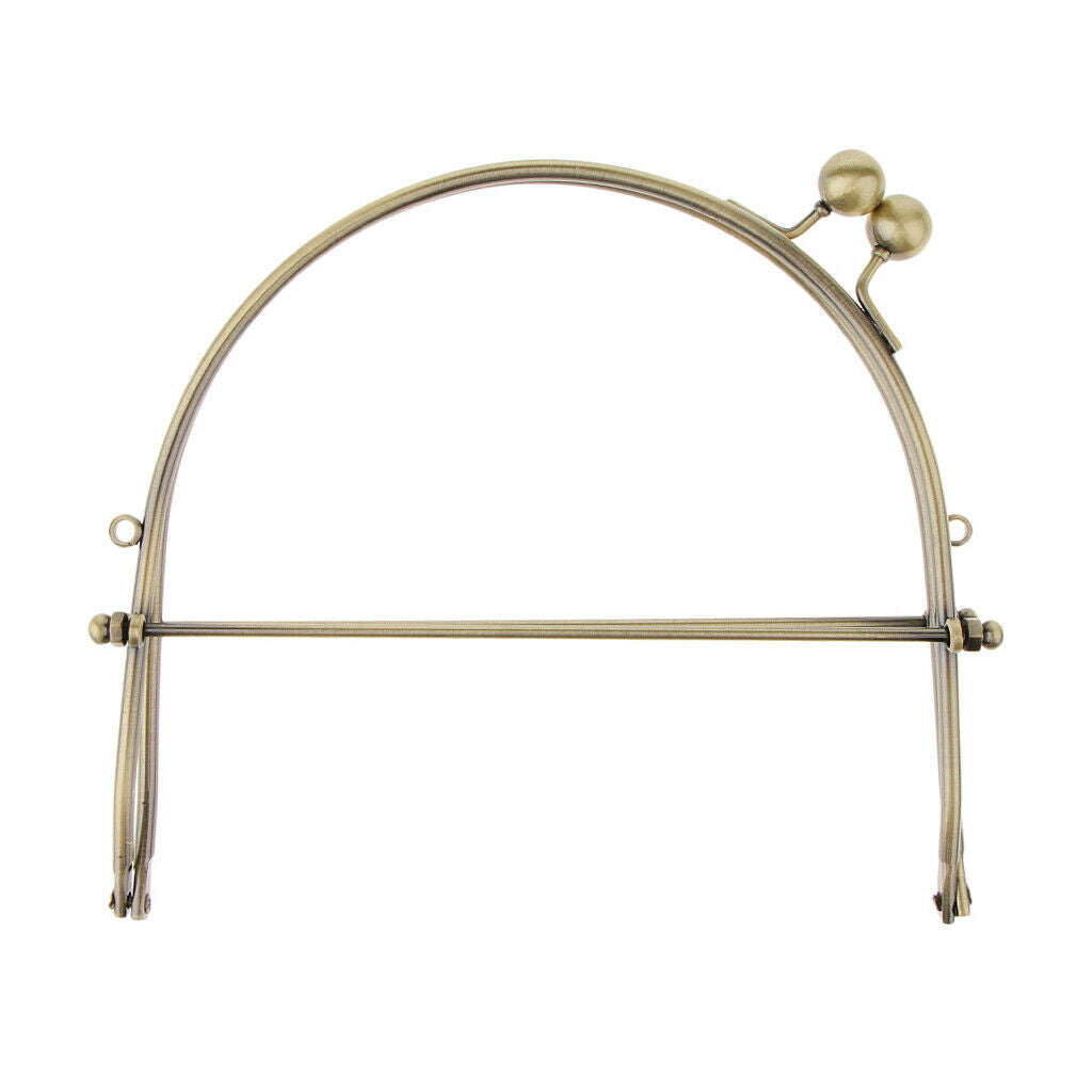 DIY Bronze Tone Handbag Bag Half Round Metal Frame Kiss Clasp Lock 15.5
