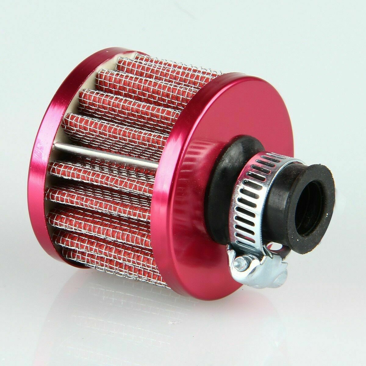 Universal 12mm Car Truck Engine Air Intake Filter Turbo Vent Cleaner Clamps Red