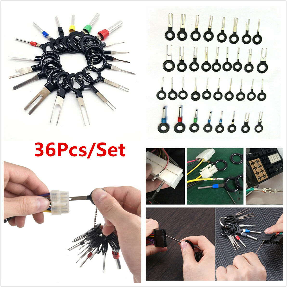 36pc Motorcycle ATV Plug Terminal Extraction Connector Pin Extractor Puller Tool