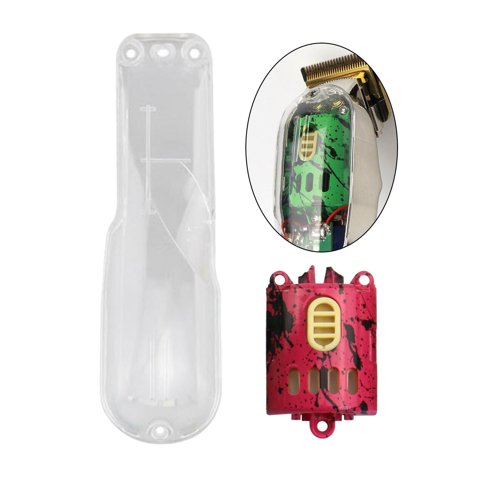 Motor Cover Housing Case Kit for 8148 8504 Hair Clippers Switch Pink clear