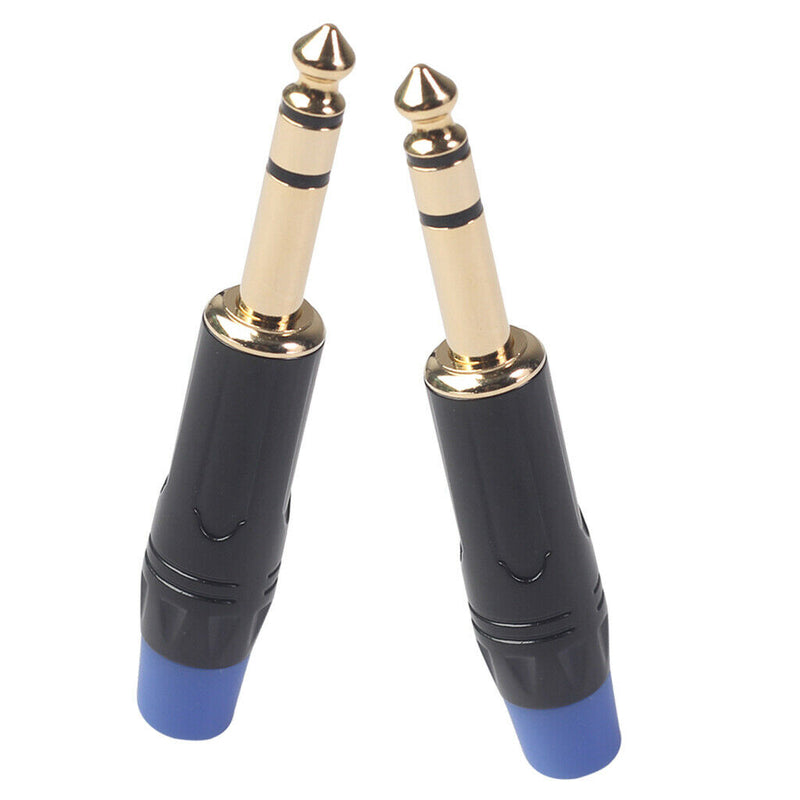 2x 6.35mm Stereo   Connector for DIY Microphone Audio Soldering Adapter