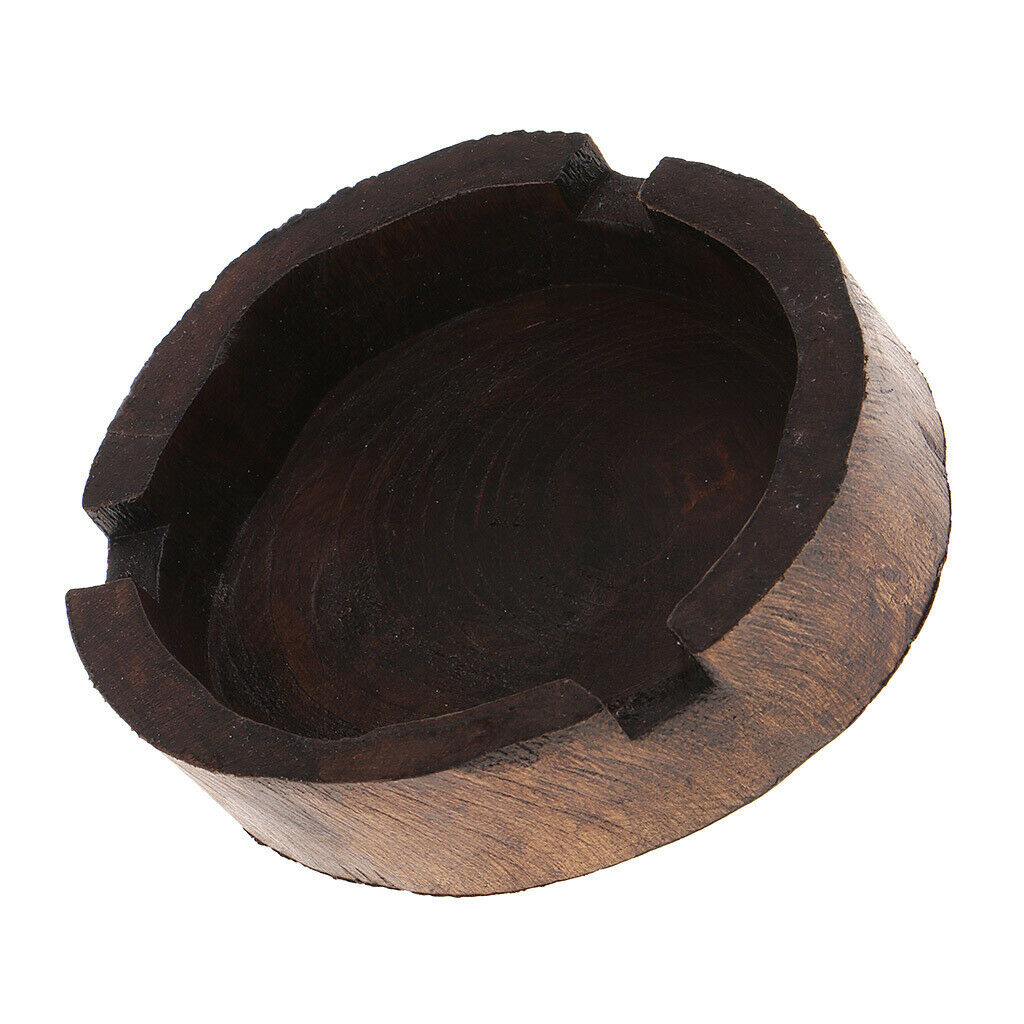 Almost Round Ashtray Wooden Ashtray Cendrier Table Decor 10x3cm
