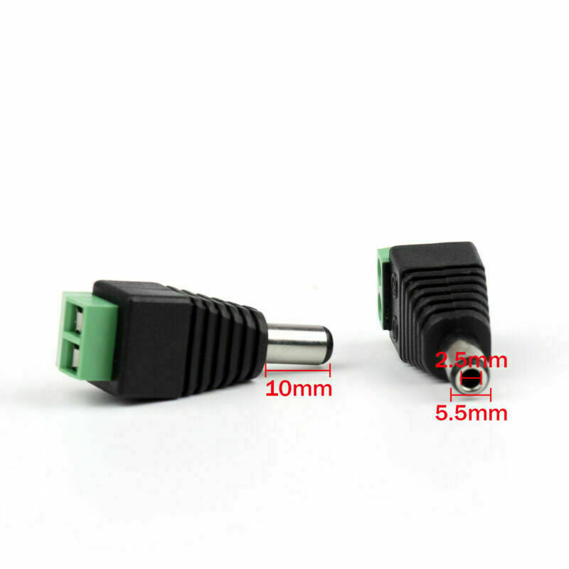 50 Pcs 5.5 x 2.5mm CCTV DC Power Male Jack Plug For CCTV Camera S