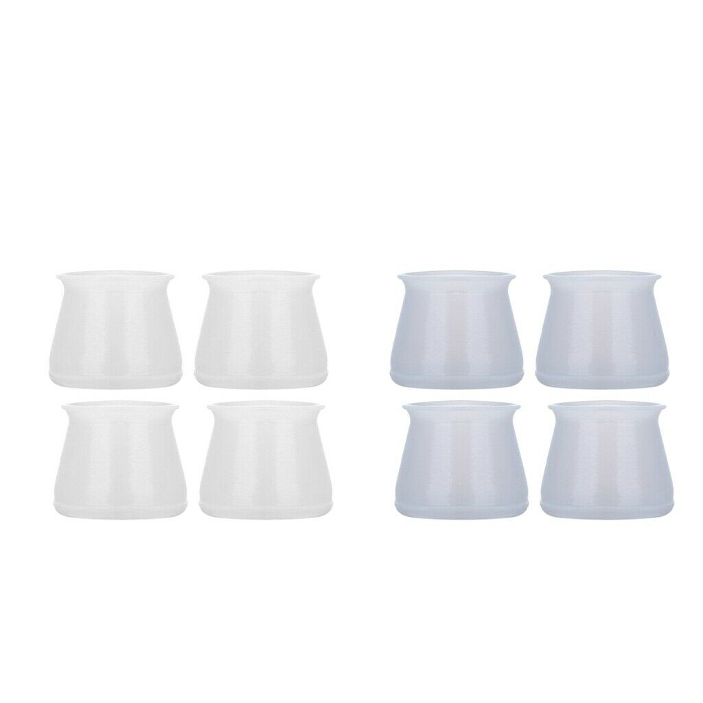 Pack 8 Anti-slip Round Chair Leg Cups Durable Silicone Bar Stool Feet Glides