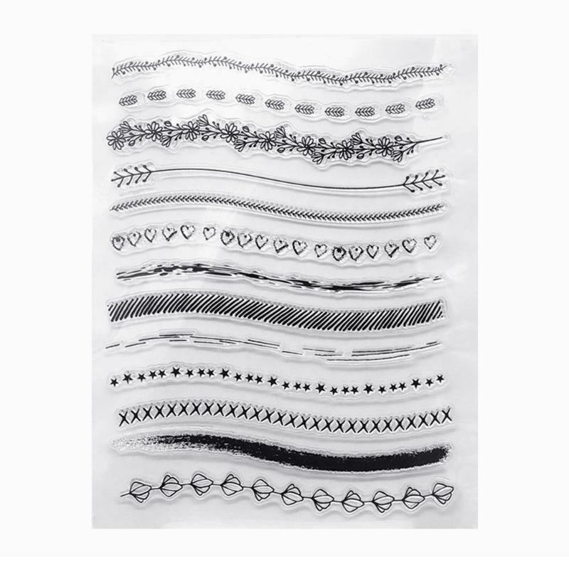 Flower Line Silicone Clear Seal Stamp DIY Scrapbooking Emboss Photo Album Decor