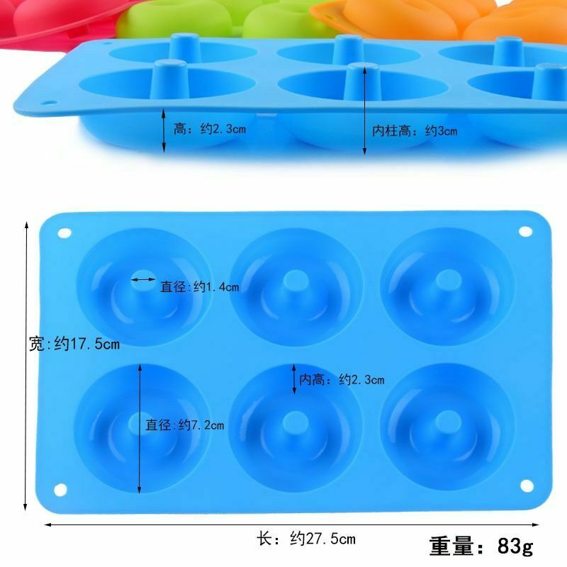 6 Cavity Silicone Donut Mold Doughnut Maker Non-Stick Chocolate Muffin Pan Tray