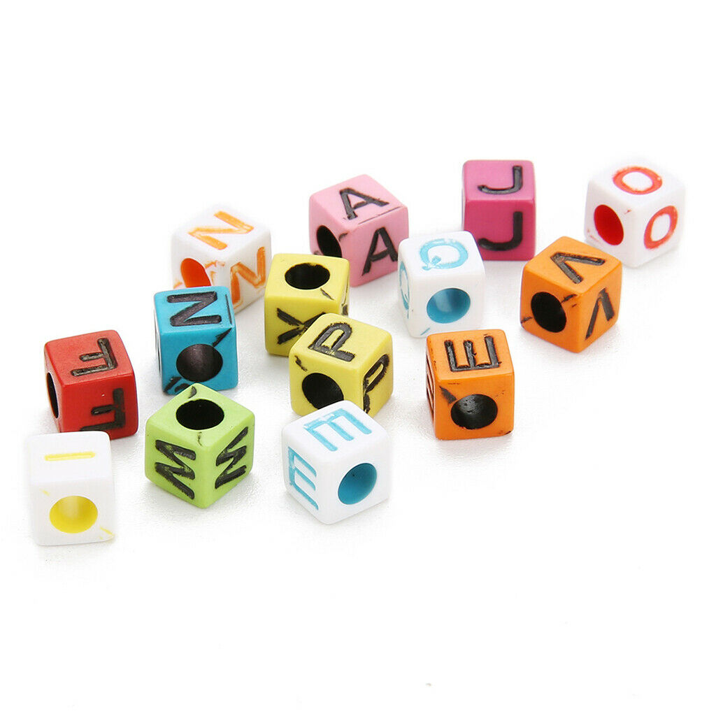 200x Acrylic Alphabet Letter Spacer Beads Charms for DIY Jewelry Making Tool