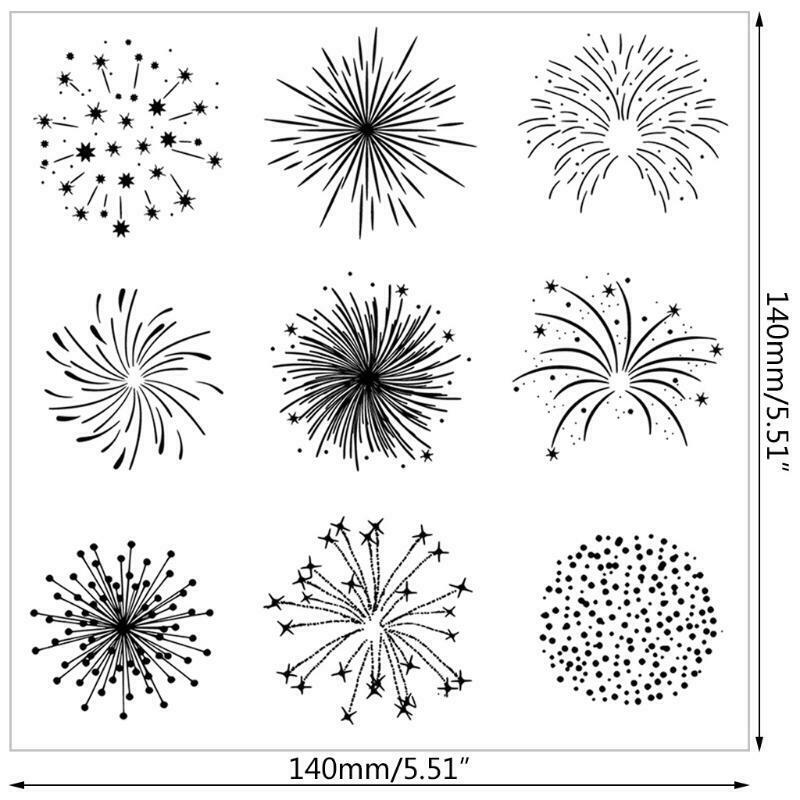 Beautiful Firework DIY Silicone Clear Stamp Cling Seal Scrapbook Embossing Album