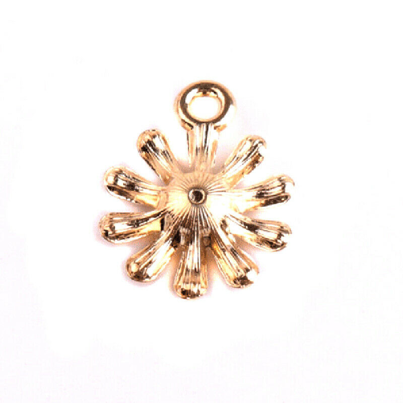 10Pcs/Set Enamel Alloy Sunflower Shape Charms Pendant DIY Craft Jewelry MakingDD