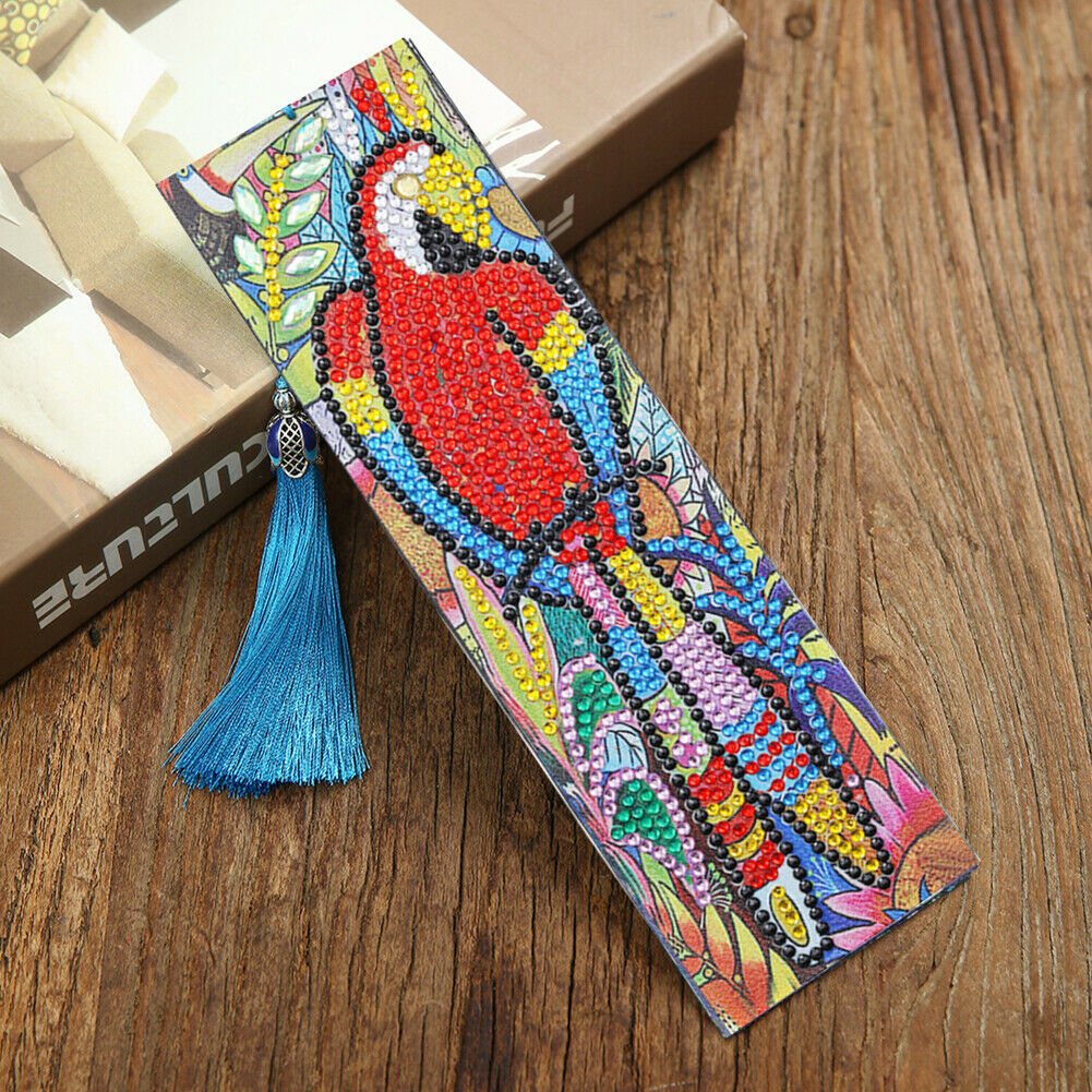 Tassel Leather Special Shaped DIY Diamond Painting Bookmark Art Handicraft  @