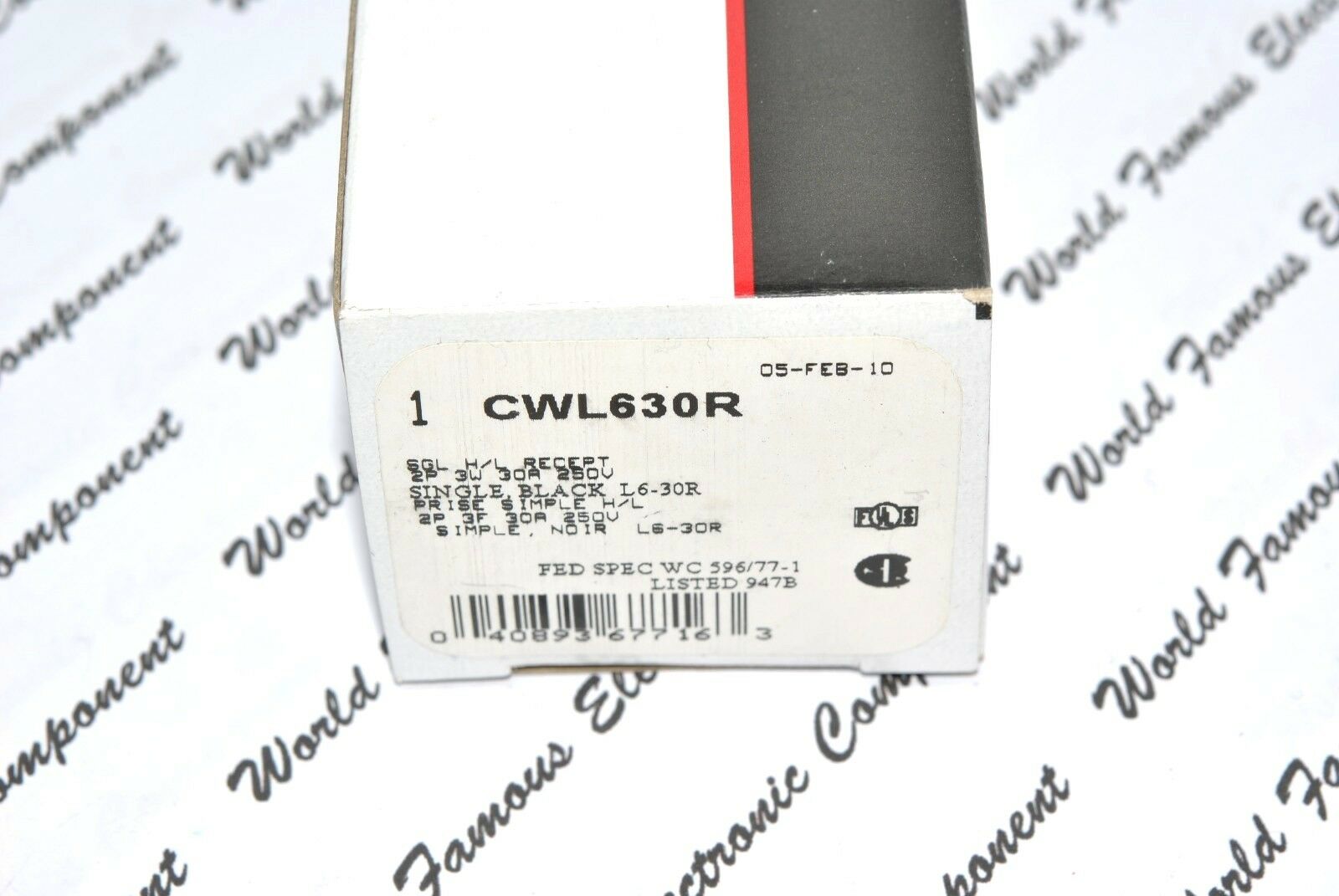 1pcs-COOPER CWL630R NEMA L6-30R 30A 250V Twist Hart-Lock Locking Receptacle