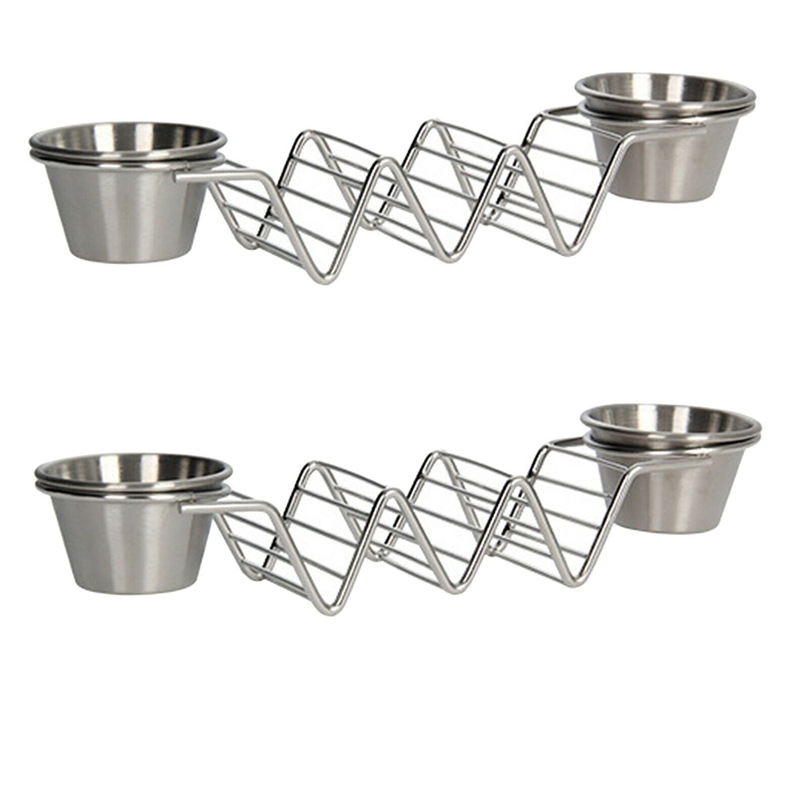 2Pcs Stainless Steel Taco Holder Tray Stand Rack Plate Kitchen Cooking Tool