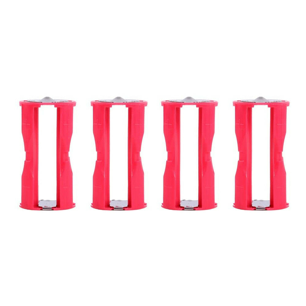 4pcs 4AAA to C Size Parallel Battery Converter Adapter Holder Cases Box Red