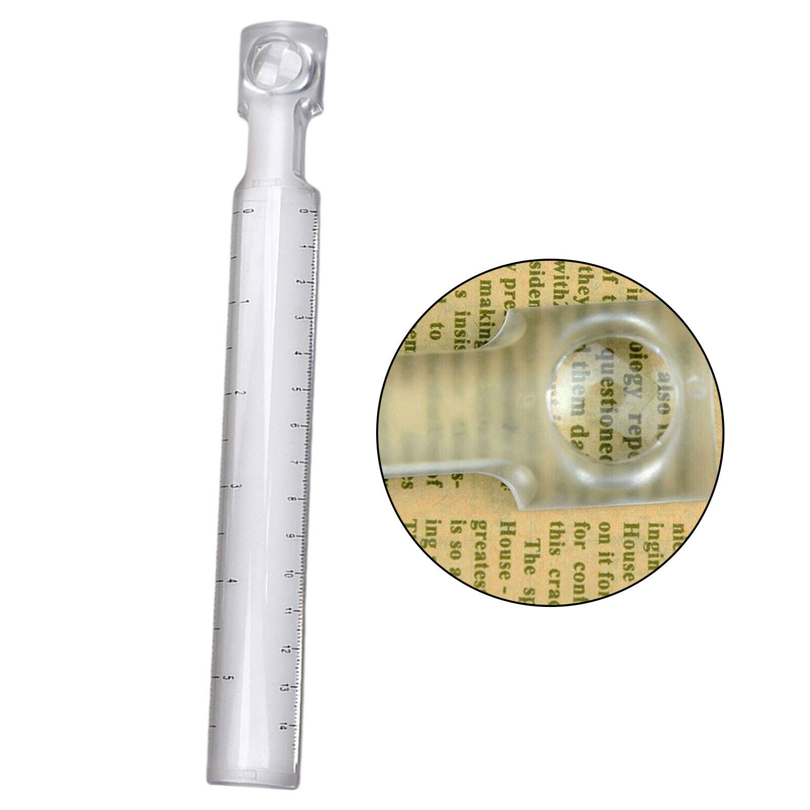 Portable Clear Pocket Magnifying Ruler for Reading Papers Document Labels