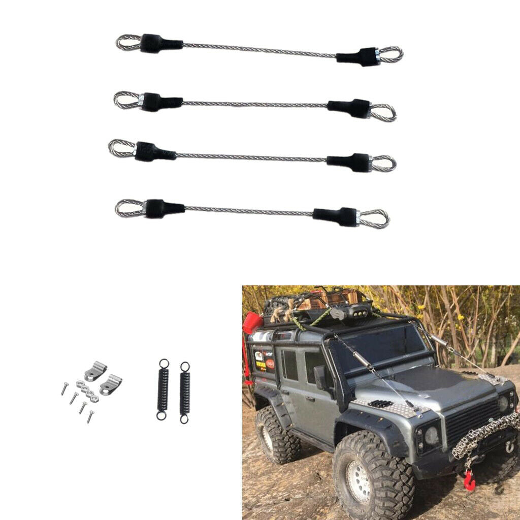 1/10 Scale RC Rock Crawler Steel Rope for Axial SCX10   Front Body Shells
