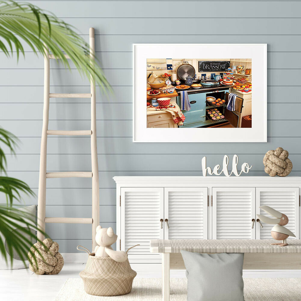 Mosaic Kitchen Pattern 5D DIY Full Drill Diamond Painting Cross Stitch Kit @