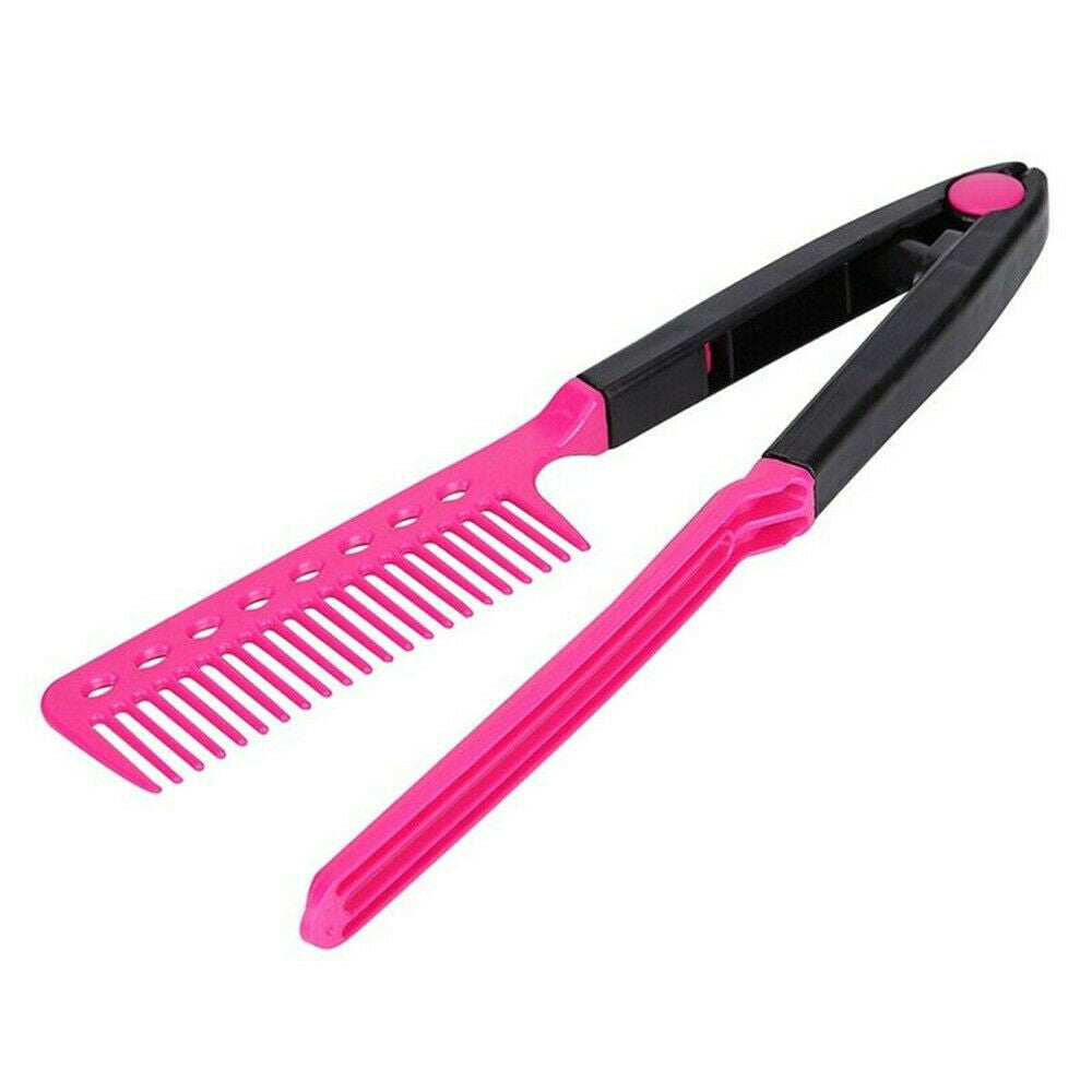 Fashion V Type Hair Straightener Comb DIY Salon Hairdressing Styling Tool Newly