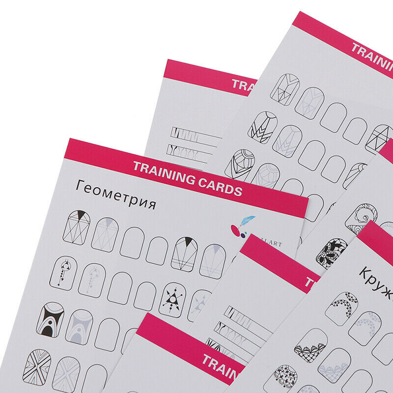 12Sheet Nail Art Training Practice Lines Drawing Painting Template Learning B SJ