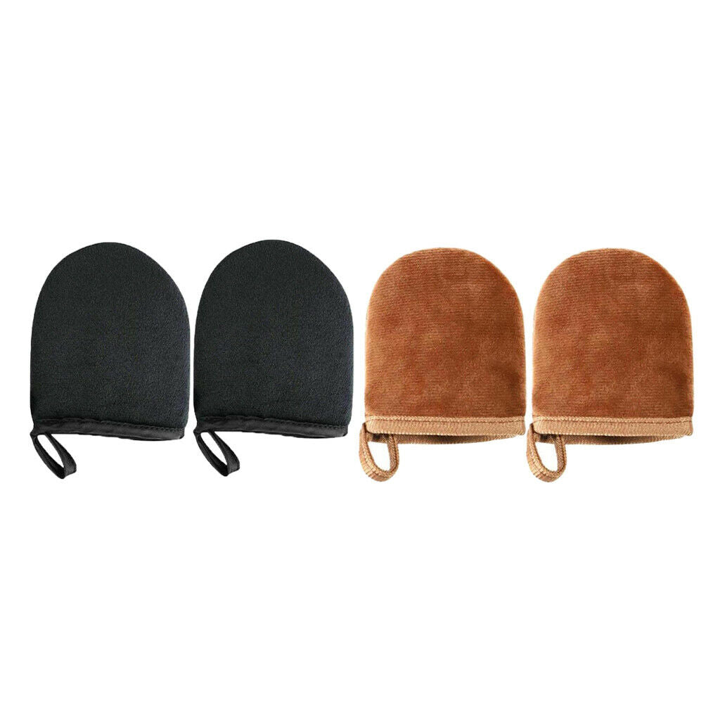 4x Reusable Velvet Self Tanning Mitt For Self Tan Applicator Lotion Spray