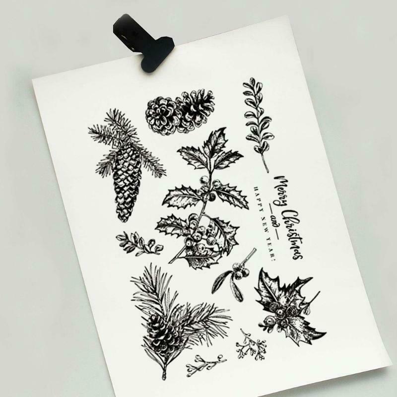 Christmas Pine Cones Silicone Clear Seal Stamp DIY Scrapbooking Embossing Photo