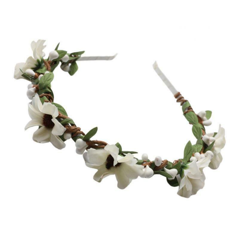 Flower berry Hairwear Headband bridal wedding floral hairhoop  beige