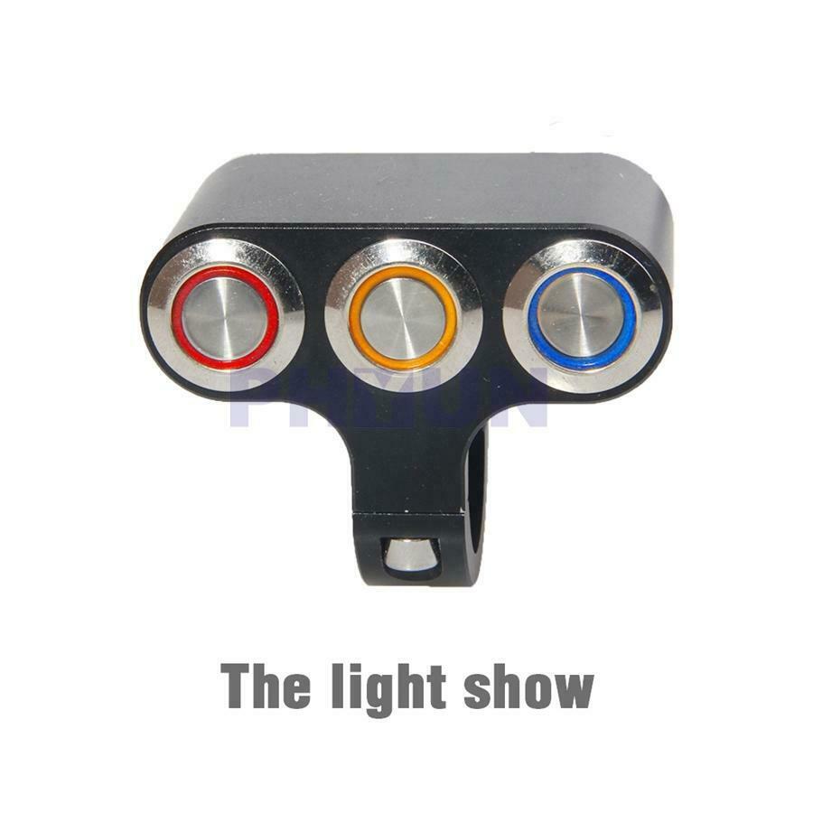 Motorcycle Handlebar CNC Aluminium Alloy Momentary Reset Button Switches 22mm