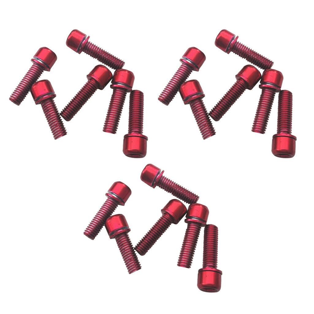 18Pcs Mountain Road Bike Hex Socket Screws M5x18 Bolt for Handlebar Stem Red