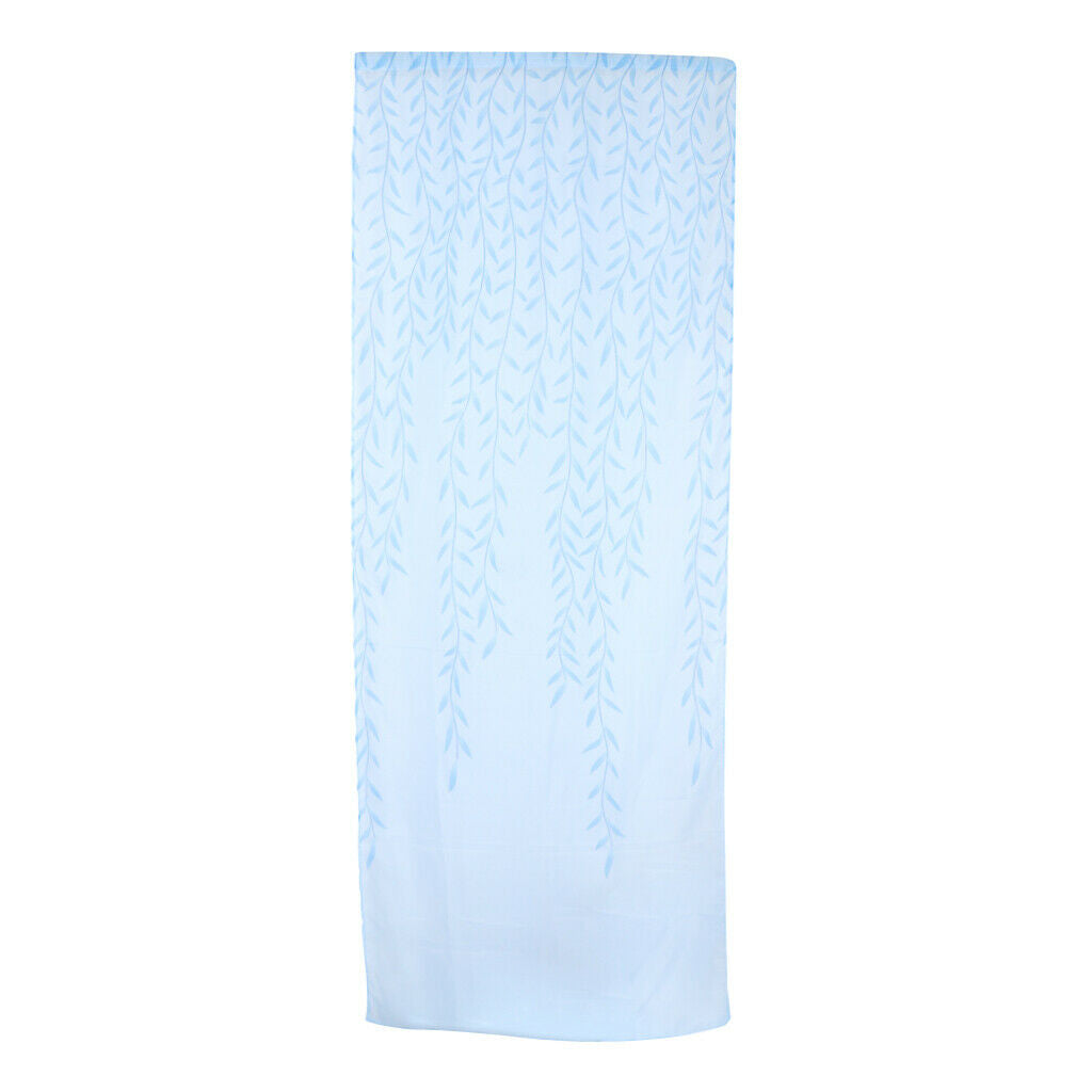 Sheer Gauze Voile Window Curtain Tulle Drape Rod Pocket 100X270cm Blue