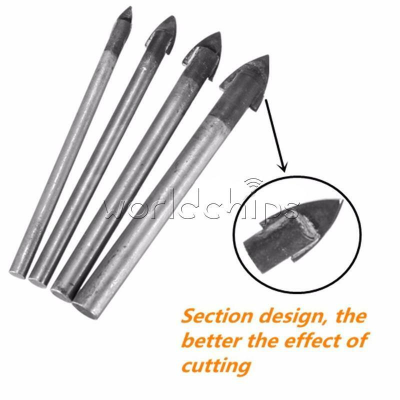 4PCS Marble 4/6/8/10mm Glass Spear Head Cretive Drill Bits Ceramic Tile Set