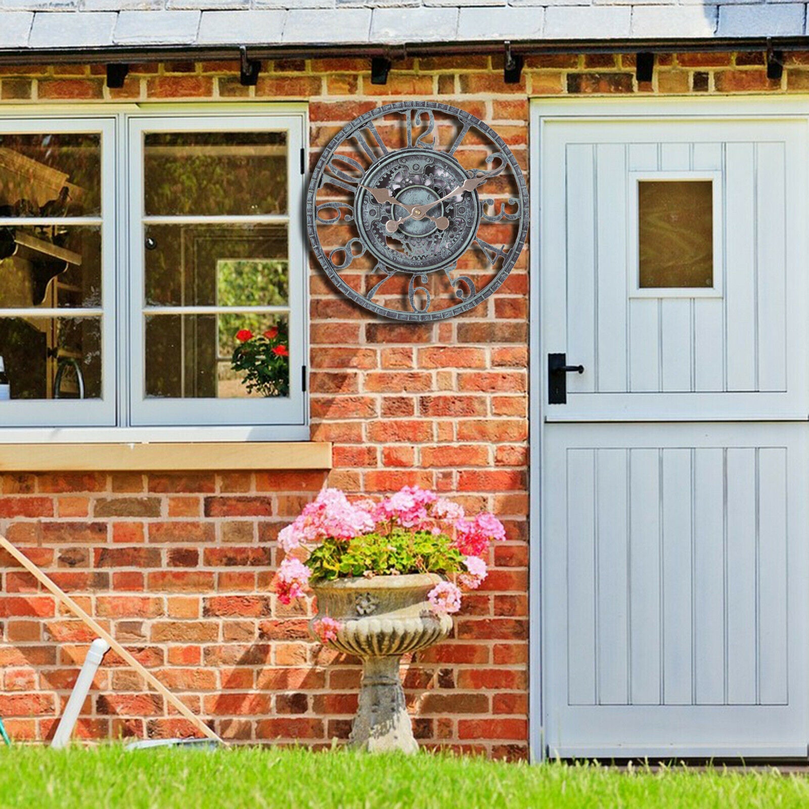 Garden Wall Clock 12 Inch Numeral for Patio Garden Pool or Hanging Outside