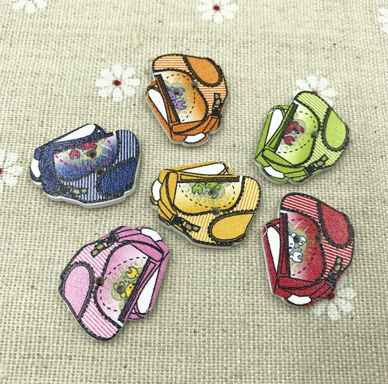 50pcs Bag Wooden Buttons Mix-color Fit Sewing crafts scrapbooking 24mm
